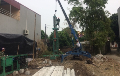 ÉP CỌC BÊ TÔNG TẠI TRỤC BIG C - KIẾN TRÚC ĐẠI AN NAM ĐỊNH